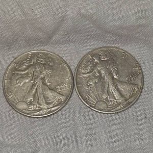 1943,1944 Walking Liberty Halves 50C