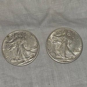 1943,1943 Walking Liberty Halves 50C