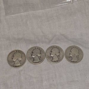 1934,35,36,37 Washington Quarters 25c