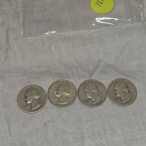 1935,35,37,38 Washington Quarters 25c