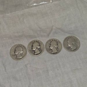 1935,35,36,38 Washington Quarters 25c
