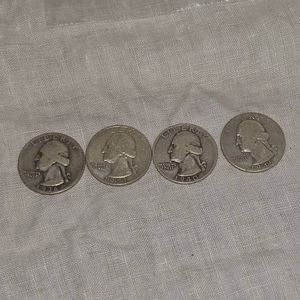 1939,43,46,51 Washington Quarters 25c
