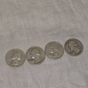 1939,43,55,58 Washington Quarters 25c
