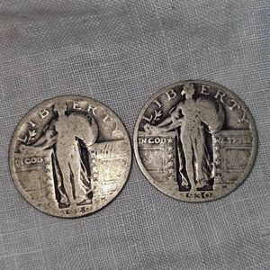 1929,1930 Walking Liberty Quarters 25c