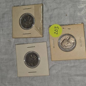 1937D,1937D,1942 Buffalos and War Nickel 5c