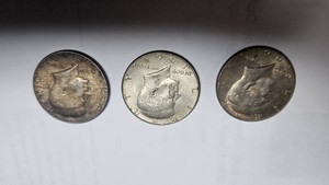 1965,1968,1968 Kennedy Silver Halves, 50c