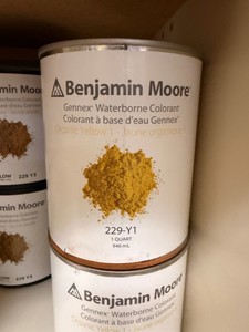 6 New Benjamin Moore Gennex Waterborne Colorant Organic Yellow 1 Quart 229-Y1