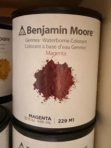 6 New Benjamin Moore Gennex Waterborne Colorant Magenta 1 Quart 229-M1