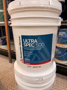 2 NEW Benjamin Moore Ultra Spec 500 Interior Primer - White 5 Gallon Buckets