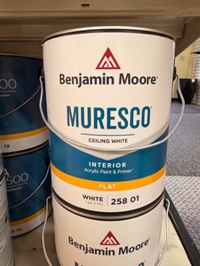 4 New Benjamin Moore Muresco Ceiling White Flat Interior Paint & Primer  1 Gallon (258 01)