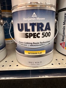 6 New Benjamin Moore Ultra Spec 500 Base 2 Interior Flat Paint  1 Gallon (N536-2X)