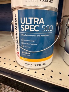 3 New Benjamin Moore Ultra Spec 500 Base 4 Interior Flat Paint (T535-4X) 1 Gallon  Requires Tinting