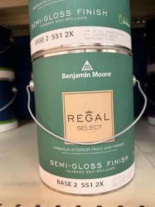5 New Benjamin Moore Regal Select Base 2 Semi-Gloss Interior Paint (551-2X) 1 Gallon  Requires Tinting