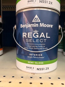 4 New Benjamin Moore Regal Select Base 2 Semi-Gloss Interior Paint (N551-2X) 1 Gallon  Requires Tinting