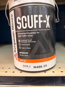 8 New Benjamin Moore Scuff-X Base 2 Satin Interior Paint (N486-2X) 1 Gallon  Requires Tinting