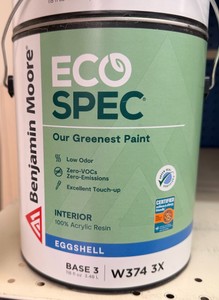 4 New Benjamin Moore Eco Spec Base 3 Eggshell Interior Paint (W374-3X) 1 Gallon  Requires Tinting