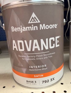 10 New Benjamin Moore Advance Base 3 Satin Interior Cabinet & Trim Paint (792-3X) 1 Gallon  Requires Tinting
