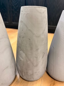 Set of 3 Gray Distressed Wood Decorative Vases  Creative Co-Op DF3415