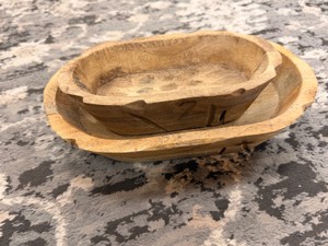 Sullivans Set of 2 Hand-Carved Decorative Wood Bowls  Item N2753