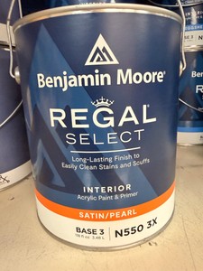 New Benjamin Moore Regal Select Interior SatinPearl Paint Base 3  4 Gallons (N550 3X)