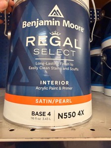 New (4) Benjamin Moore Regal Select Interior Paint Base 4 SatinPearl N550 4X Gallons