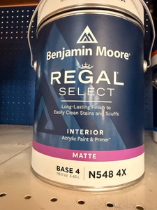 New (4) Benjamin Moore Regal Select Interior Paint Base 4 Matte N548 4X Gallon