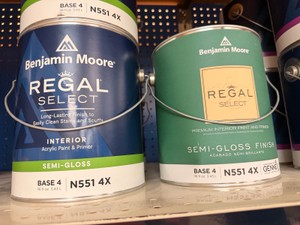 New (5) Benjamin Moore Regal Select Interior Paint Base 4 Semi-Gloss N551 4X Gallons