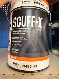 New (6) Benjamin Moore Scuff-X Interior Acrylic Paint Satin Base 4 N486 4X Gallons