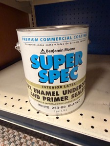 Benjamin Moore Super Spec Interior Latex Enamel Undercoater & Primer Sealer White 253-00  1 Gallon