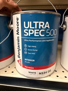 New (4) Benjamin Moore Ultra Spec 500 Interior Acrylic Primer White N534-00  4 Gallons