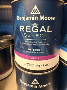 Benjamin Moore Regal Select Interior Matte Paint & Primer Base 4 N548 4X  4 Quarts