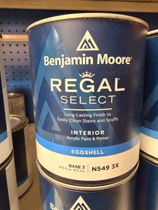 Benjamin Moore Regal Select Interior Eggshell Paint & Primer Base 3 N549 3X  2 Quarts