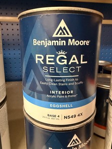 Benjamin Moore Regal Select Interior Eggshell Paint & Primer Base 4 N549 4X  4 Quarts