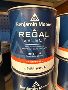 Benjamin Moore Regal Select Interior SatinPearl Paint & Primer Base 2 N550 2X  3 Quarts