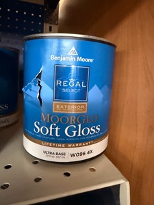 New Benjamin Moore Regal Select Moorglo Soft Gloss Exterior Paint  Ultra Base (W096 4X)  1 quart  Requires Tinting