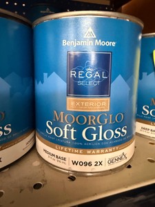 New Benjamin Moore Regal Select Moorglo Soft Gloss Exterior Paint  Medium Base (W096 2X)  5 quarts  Requires Tinting