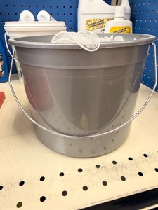 Bucket of Disposable Plastic Gloves