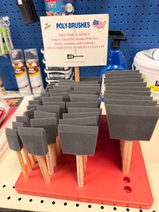 New Poly Foam Brush Assortment with Display Stand  Various Sizes