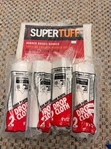 New Painting Supply Lot  (4) 9 x 12 Drop Cloths & (2) SuperTuff Rubber Duckie Runners