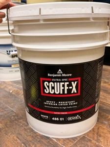 Benjamin Moore Ultra Spec Scuff-X Satin White Interior Latex Paint  5 Gallon