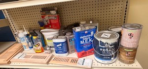 Wood Floor Vents, Paint Supplies, Solvents & Finishing Products Assortment