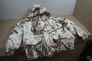 Cabelas Outdoor Heat Dry-Plus Wildtree Snow Camo Hunting Jacket - XL