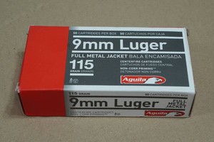 50 Aguila 9mm 115 Gr FMJ Ammo
