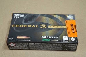 20 Federal Premium .308 Win 168 Gr Gold Medal Sierra Matchking Ammo