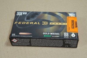 20 Federal Premium .308 Win 168 Gr Gold Medal Sierra Matchking Ammo