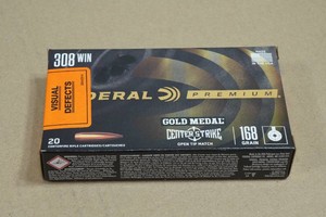 20 Federal Premium .308 Win 168 Gr Gold Medal Centerstrike Open Tip Match Ammo