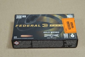 20 Federal Premium .308 Win 168 Gr Gold Medal Centerstrike Open Tip Match Ammo
