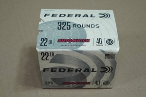 325 Federal Automatch .22 LR 40 Gr Solid Ammo