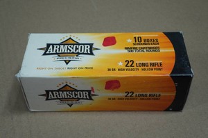 500 Armscor .22 LR 36 Gr HP Ammo