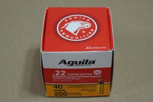 250 Aguila .22 LR 40 Gr Copper Plated RN Ammo
